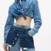 Lagdelte, høye, rette jeans