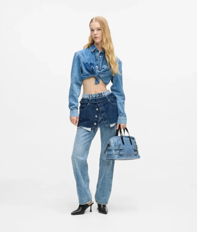 Lagdelte, høye, rette jeans
