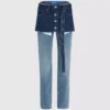 Lagdelte, høye, rette jeans