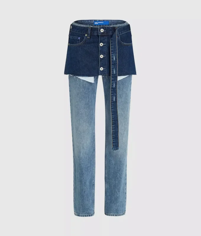 Lagdelte, høye, rette jeans