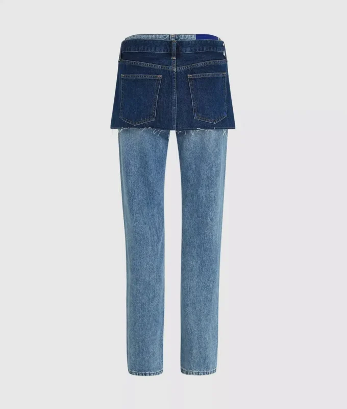Lagdelte, høye, rette jeans