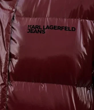Lang perlemorsglanset pufferjakke
