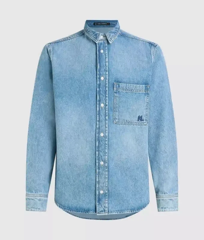 Langermet denimskjorte