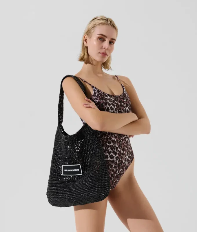 LOGO CROCHET BEACH BAG