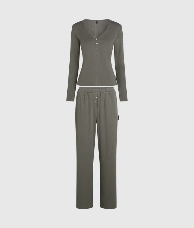 LOGO RIBBED PAJAMA SET