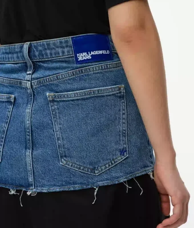 Maxiskjørt med denimpanel