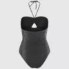 Metallisk halterneck-badedrakt