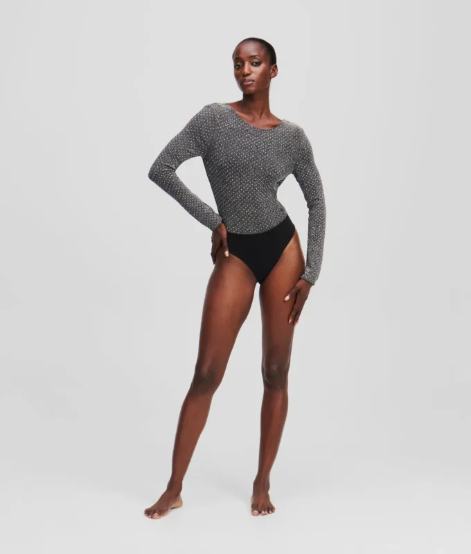 METALLISK RHINESTONE-BODYSUIT