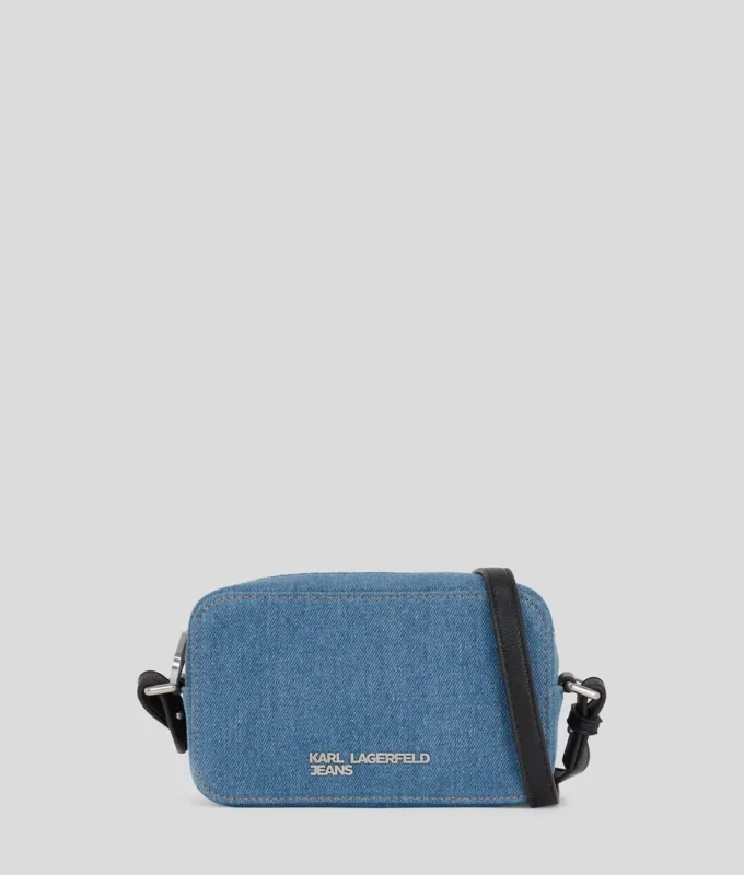 METALLLOGO DENIM KAMERAVESKE