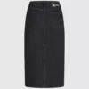Midi-denimskjørt med snøring