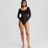 MONOGRAM LANGERMET MESH-BODYSUIT