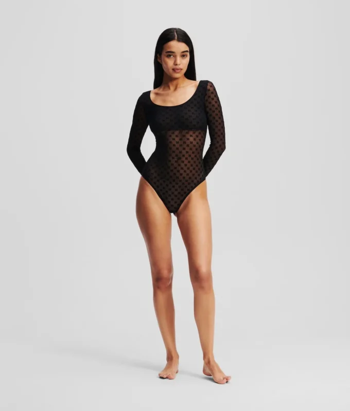 MONOGRAM LANGERMET MESH-BODYSUIT