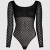 MONOGRAM LANGERMET MESH-BODYSUIT
