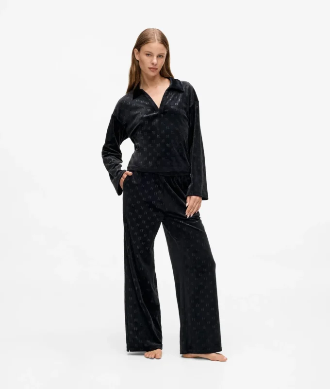 Monogram lounge-poloskjorte
