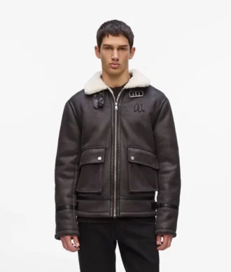 Monogram shearling-jakke