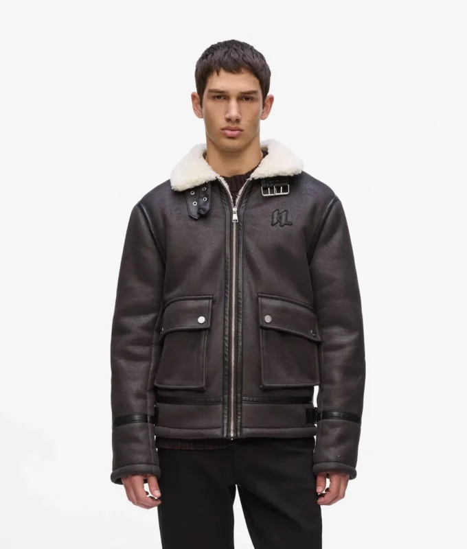 Monogram shearling-jakke