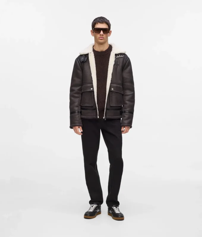 Monogram shearling-jakke