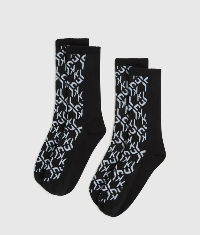 Monogram-sokker – 2-pakning