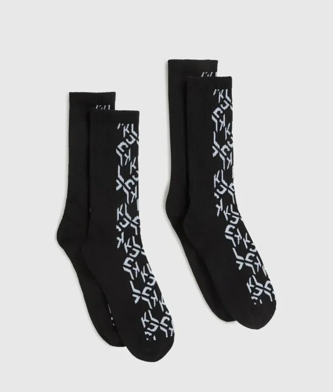 Monogram-sokker – 2-pakning