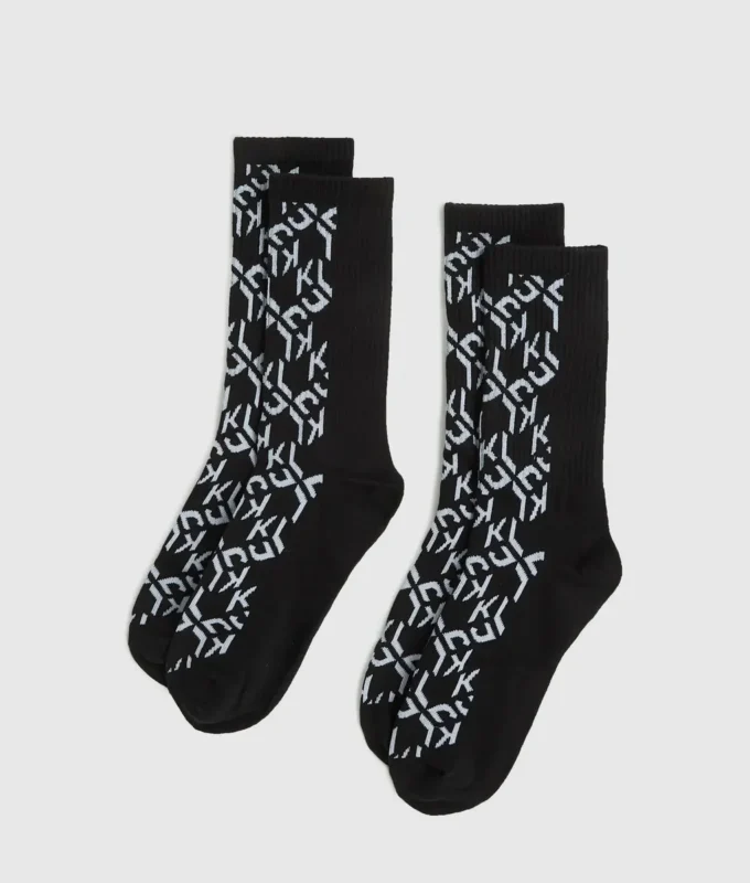 Monogram-sokker – 2-pakning