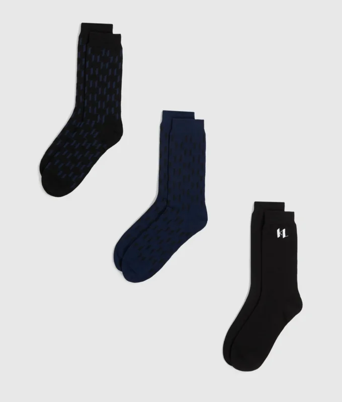Monogram-sokker – 3-pakning