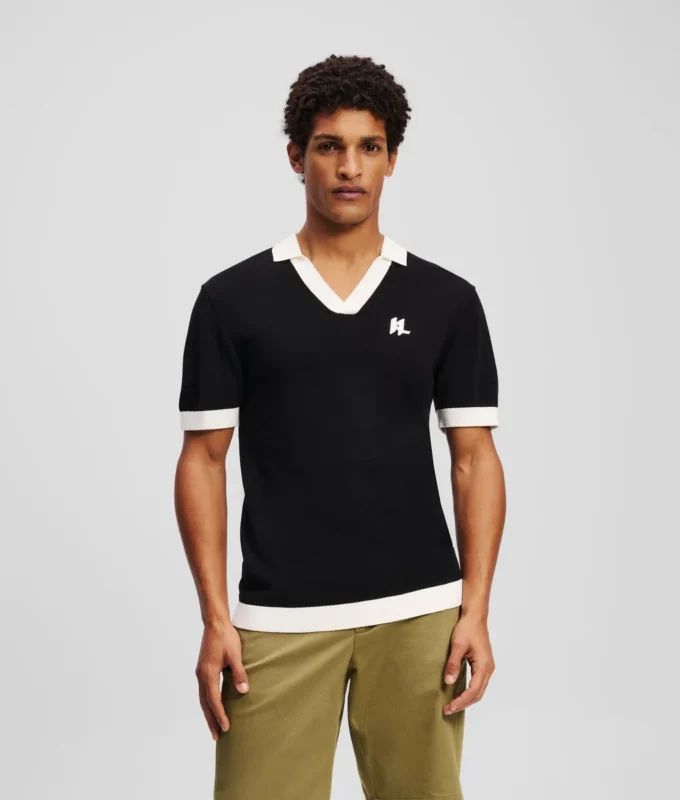 MONOGRAM STRIKKET POLOSKJORTE