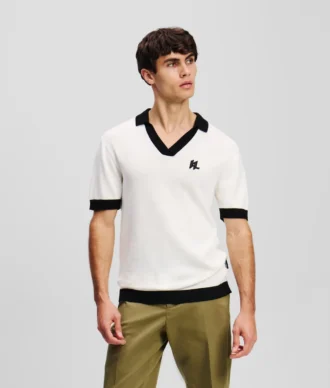 MONOGRAM STRIKKET POLOSKJORTE