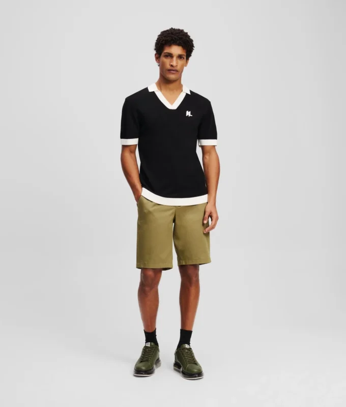 MONOGRAM STRIKKET POLOSKJORTE