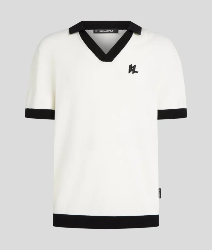 MONOGRAM STRIKKET POLOSKJORTE
