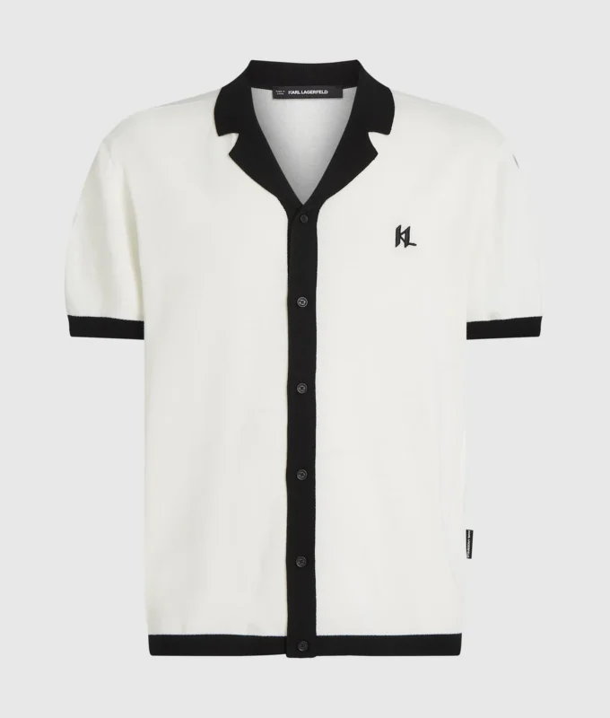 Monogramstrikket poloskjorte
