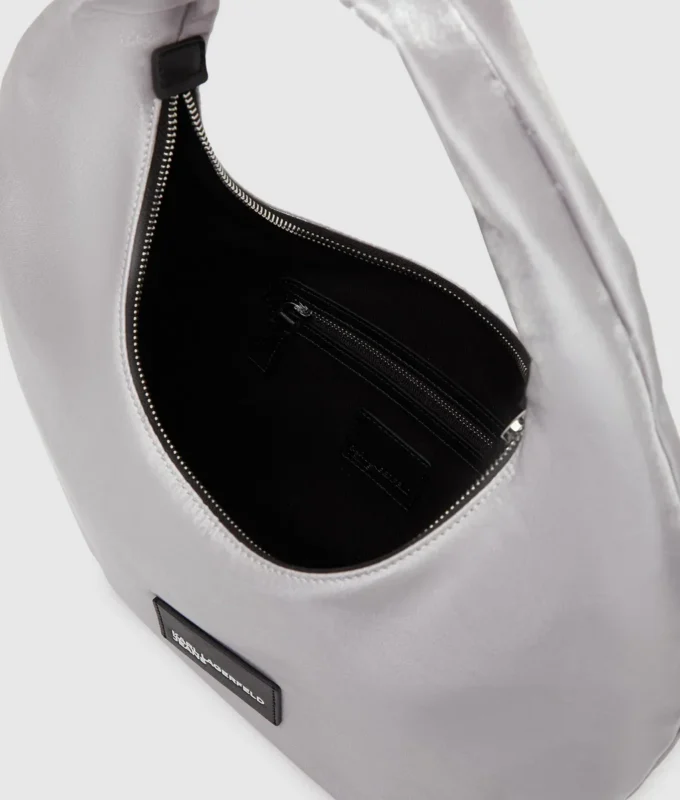 Nylon metallisk skulderveske