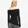 Off-shoulder strikket topp