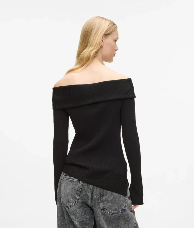 Off-shoulder strikket topp