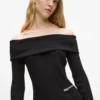 Off-shoulder strikket topp