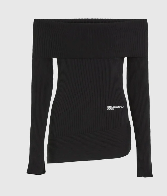 Off-shoulder strikket topp