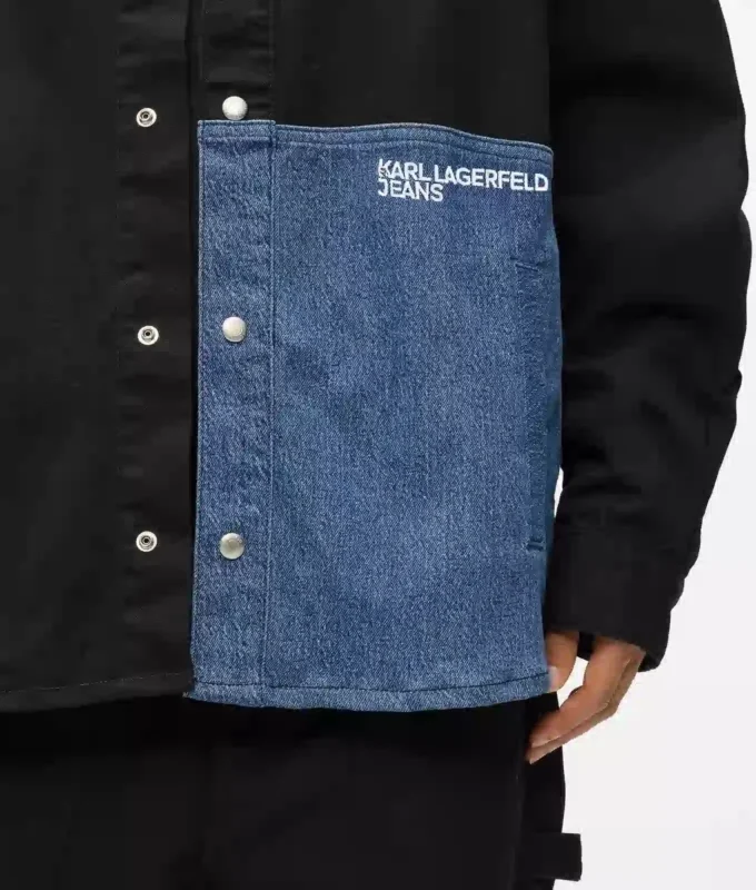 Overskjorte med denimpanel