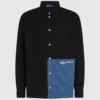Overskjorte med denimpanel