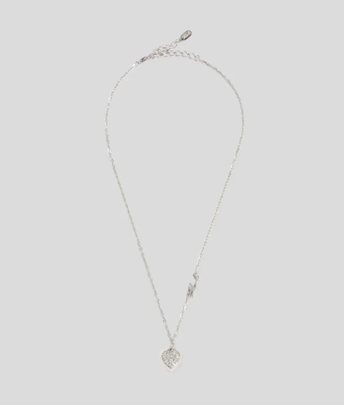 PAVÉ HEART CHARM HALSKJEDE