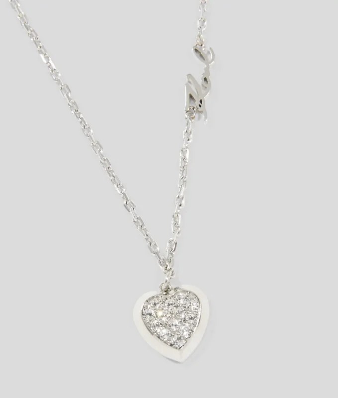 PAVÉ HEART CHARM HALSKJEDE