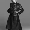 Perforert trenchcoat i imitert skinn