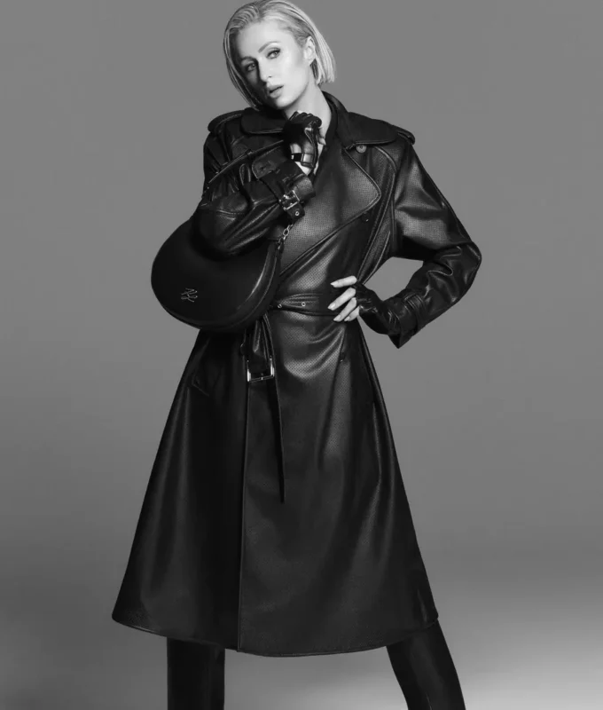 Perforert trenchcoat i imitert skinn