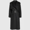 Perforert trenchcoat i imitert skinn