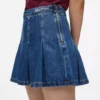 Plissert miniskjørt i denim