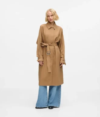 Plissert trenchcoat
