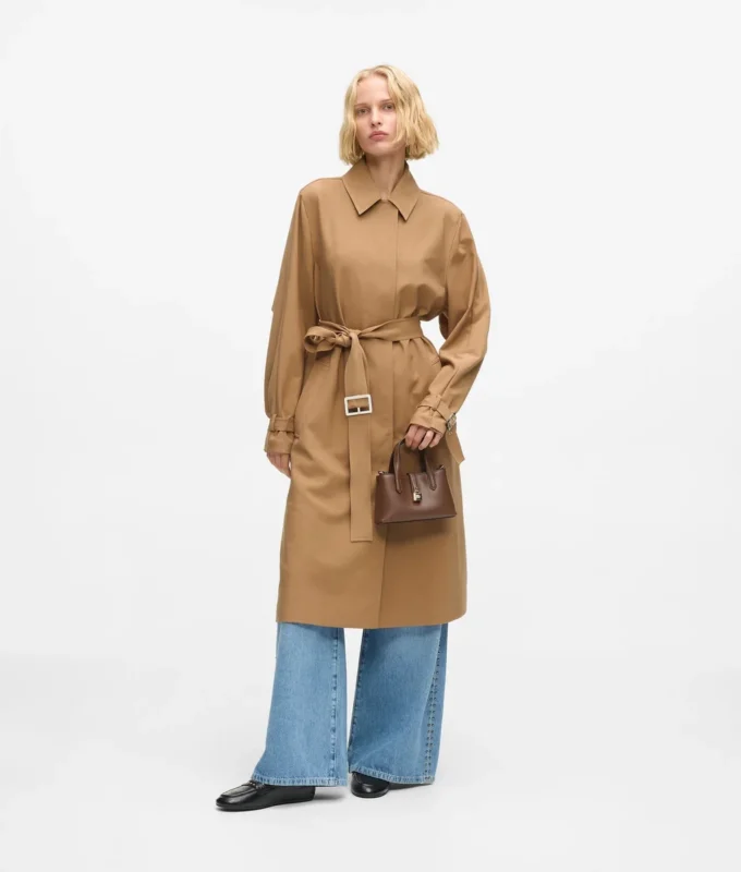 Plissert trenchcoat
