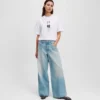 PLISSERTE JEANS MED BREDE BEN