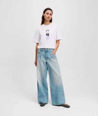 PLISSERTE JEANS MED BREDE BEN
