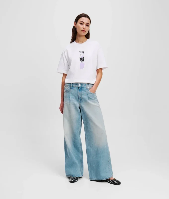 PLISSERTE JEANS MED BREDE BEN