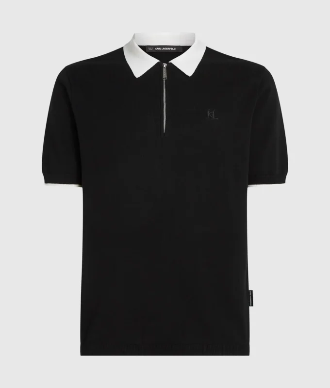 Polo med kontrastkrage