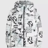 Pufferjakke med monogram over hele